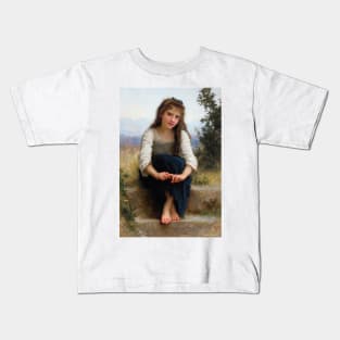 Reverie by William-Adolphe Bouguereau Kids T-Shirt